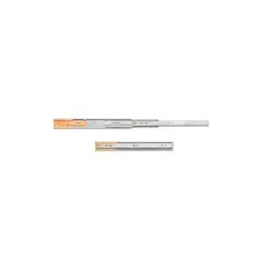Emuca Jeu de coulisses à billes pour tiroirs à sortie totale, fermeture amortie, hauteur 45mm, longueur 350mm, Acier, Zingué