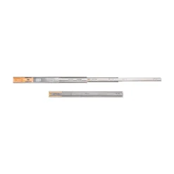 Emuca Jeu de coulisses à billes pour tiroirs à sortie totale, fermeture amortie, hauteur45mm, longueur 550mm, Acier, Zingué