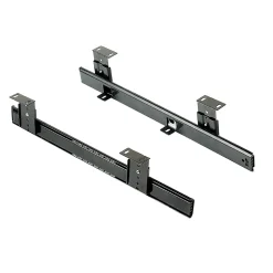 Emuca Jeu de coulisses porte-clavier à billes en acier, acier, zingué noir