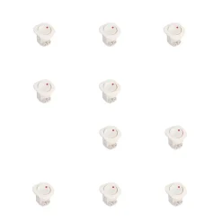 Emuca Lot de 10 interrupteurs à encastrer D21x21, Plastique, Blanc