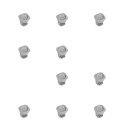 Emuca Lot de 10 interrupteurs à encastrer D21x21, Plastique, Gris