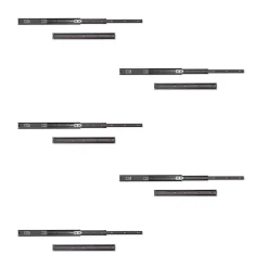 Emuca Lot de 5 jeux de Coulisses pour tiroirs, roulement à billes, hauteur 45mm, profondeur 450mm, sortie totale, Noir