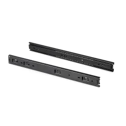 Emuca Lot de 5 jeux de Coulisses pour tiroirs, roulement à billes, hauteur 45mm, profondeur 450mm, sortie totale, Noir