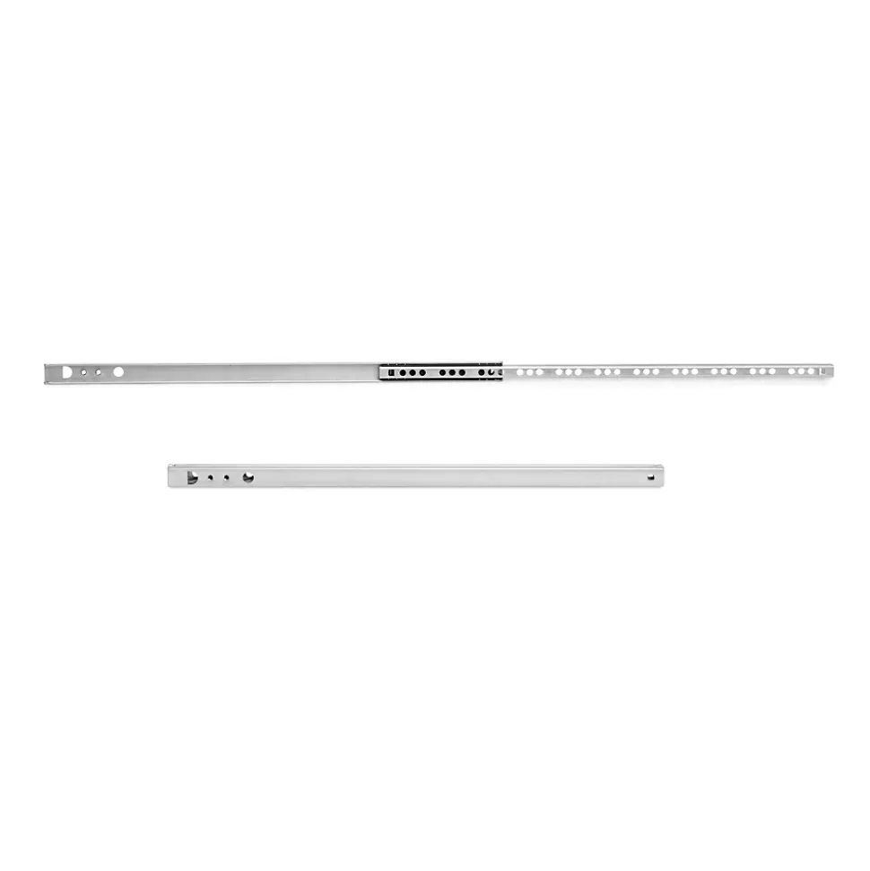 Emuca Lot de 5 jeux de coulisses de tiroir, roulement à billes, hauteur 17mm, profondeur 374mm, sortie partielle, zingué