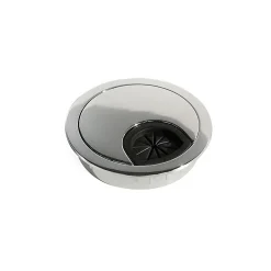 Emuca Lot de 8 passe-câbles circulaires, diamètre 60mm, à encastré Zamak, Chromé