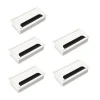 Emuca Lot de 5 Passe-câbles pour tables Quadrum, rectangulaires, 159x80mm, à encastrer, Aluminium, Peint en blanc