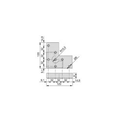 Emuca Lot de 20 pieds pour meuble Alumix 8, hauteur 12mm, Plastique, Peint en aluminium