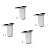 Emuca Lot de 4 pieds pour meuble Alumix 1, hauteur 100mm, Plastique, chromé