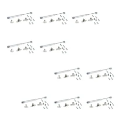 Emuca Lot de 10 pistons pour portes Relevable H, 5kg, course 100mm, avec loquets, acier et plastique, gris métallisé