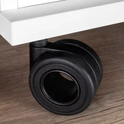 Emuca Lot de 4 roulettes Hole avec plétine de montage, diamètre 65mm, Acier, Peint en noir et Plastique