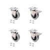 Emuca Lot de 4 roulettes Slip avec plétine de montage, diamètre 50mm, Acier et Plastique, Gris Plastique