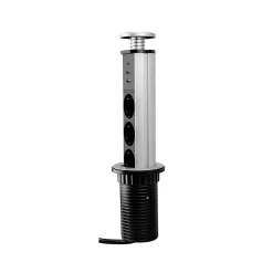 Emuca Multiconnecteur élevable Vertikal A+C, EU, Peint en aluminium, Plastique et Aluminium.