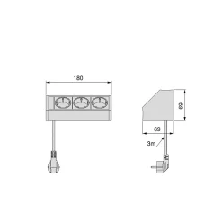 Emuca Multiconnecteur V Dock, Anodisé mat, Plastique et Aluminium.