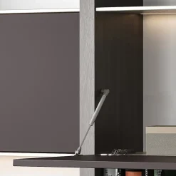 Emuca Piston de porte relevable Thin, diamètre 12mm, avec loquets, 10kg, acier et plastique, nickelé mat