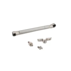 Emuca Piston de porte relevable Thin, diamètre 12mm, avec loquets, 10kg, acier et plastique, nickelé mat