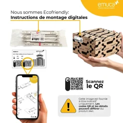 Emuca Poignée pour meubles Alberic, L77mm, entraxe 64mm, Zamak, Bronze