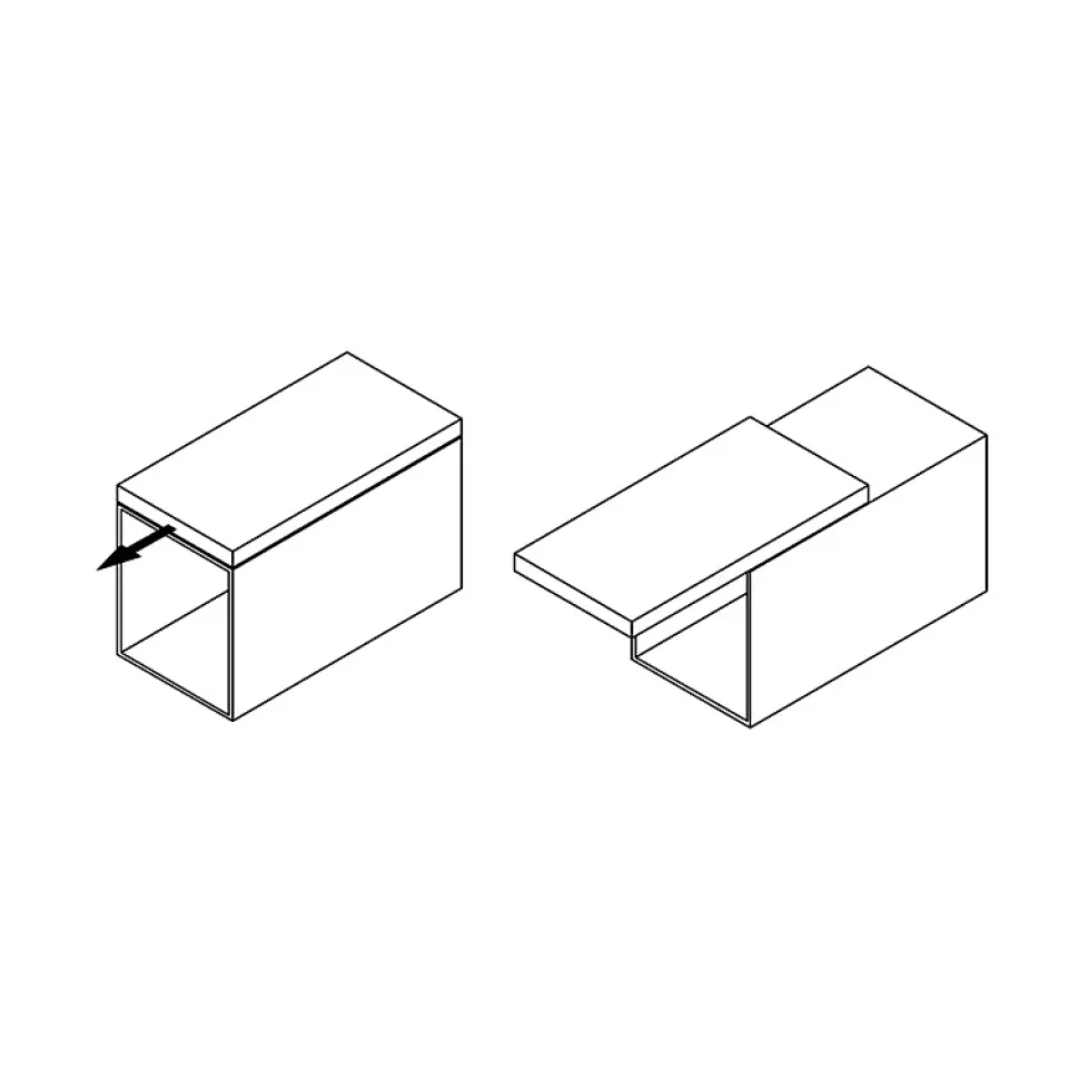 Emuca Rails de table coulissante Twice Top, Aluminium, Anodisé mat