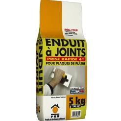 Enduit à Joint Prise Rapide 4h 5kg - Lissage et Finition Ultra-Rapide - Travaux de Rénovation Intérieure