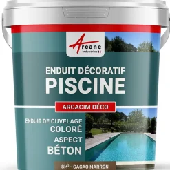 ENDUIT DE CUVELAGE PISCINE FINITION BETON CIRE - ARCACIM DECO Cacao Marron - 8 m² - ARCANE INDUSTRIES