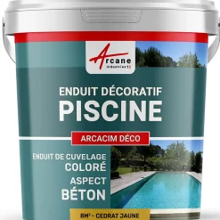 ENDUIT DE CUVELAGE PISCINE FINITION BETON CIRE - ARCACIM DECO Cédrat Jaune - 8 m² - ARCANE INDUSTRIES