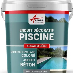ENDUIT DE CUVELAGE PISCINE FINITION BETON CIRE - ARCACIM DECO Chartreux - Gris - 8 m² - ARCANE INDUSTRIES