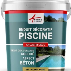 ENDUIT DE CUVELAGE PISCINE FINITION BETON CIRE - ARCACIM DECO Nankin Jaune - 8 m² - ARCANE INDUSTRIES
