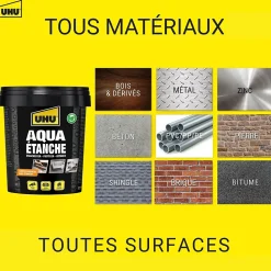 Enduit d'étanchéité noir UHU Aqua étanche pot de 750 ml