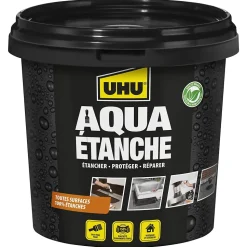 Enduit d'étanchéité noir UHU Aqua étanche pot de 750 ml