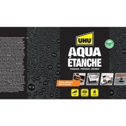 Enduit d'étanchéité noir UHU Aqua étanche, seau de 2,5L