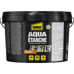 Enduit d'étanchéité noir UHU Aqua étanche, seau de 2,5L