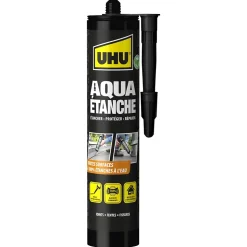 Enduit d'étanchéité noir UHU Aqua étanche cartouche de 310g