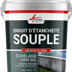 Enduit d'étanchéité Piscine Cuve Hors Sol - ARCACIM S2 AQUA. Gris Marron Proche - RAL 7013 - 20 kg - ARCANE INDUSTRIES