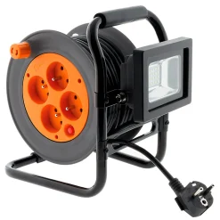 Enrouleur 4 prises + projecteur LED 15m Zenitech