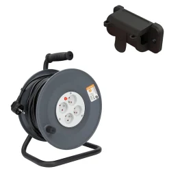 Enrouleur 4 prises 40m + coupe-circuit + support Zenitech