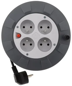 Enrouleur 4 prises 5m + coupe-circuit Zenitech