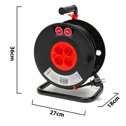 Enrouleur bricolage, 4 prises, 40 mètres, 3G1.5mm2, NF
