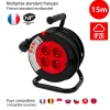 Enrouleur bricolage, 4 prises, 15 mètres, 3G1.5mm2, NF
