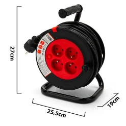 Enrouleur bricolage, 4 prises, 15 mètres, 3G1.5mm2, NF