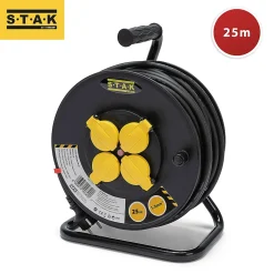 Enrouleur chantier, 4 prises, H07RN-F3G1.5MM2, 25M , NF,CE - IP44