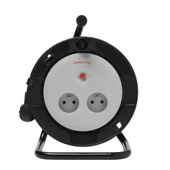 Enrouleur de bricolage H05VVF 3G1mm² 2 prises 15m