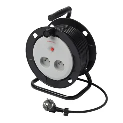 Enrouleur de bricolage H05VVF 3G1mm² 2 prises 15m