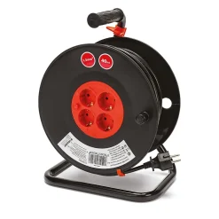 Enrouleur de câble DIY 4 prises Schuko standards, câble H05VV-F3G1.5MM2, 40M ,CE