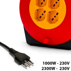 Enrouleur de câble domestique 4 prises, câble H05VV-F3G1.0MM2, 10M, CE