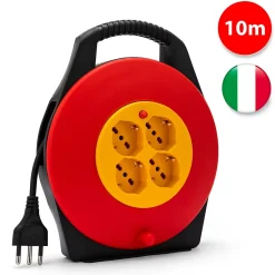 Enrouleur de câble domestique 4 prises, câble H05VV-F3G1.0MM2, 10M, CE