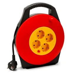 Enrouleur de câble domestique 4 prises Schuko standards, câble H05VV-F3G1.0MM2, 10M ,CE