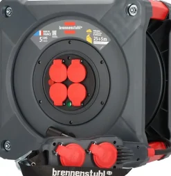 Enrouleur de câble KC 2201 4+4 Professional, 25+5m H07RN-F 3G2,5, 8x16A IP44 Brennenstuhl