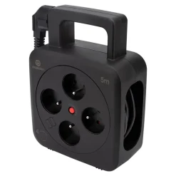 Enrouleur de câble électrique Jacobsen 4 prises 5m noir