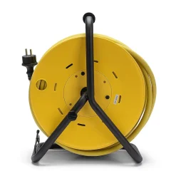 Enrouleur de chantier, 4 prises, 3G2.5, 25 mètres , NF, IP44. Platine fixe et guide cable