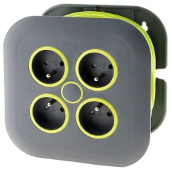 Enrouleur domestique 4 x 2P+T - 7m - vert Zenitech