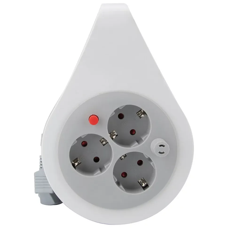 Enrouleur domestique Schuko 3 prises 7m - Gris - Zenitech